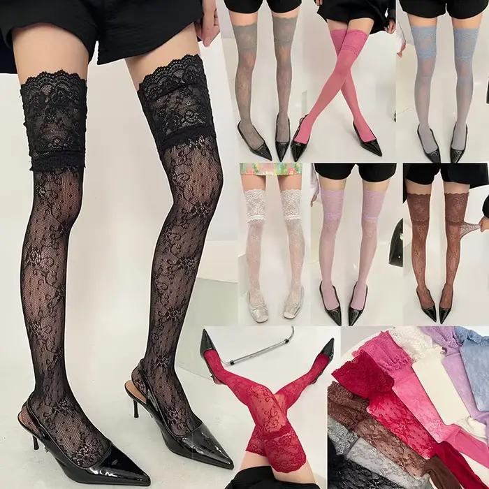Bas Jacquard Sexy en dentelle pour femmes