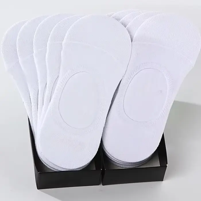1/10 paires de chaussettes invisibles pour hommes cheville courte No Show bas coton noir blanc antid