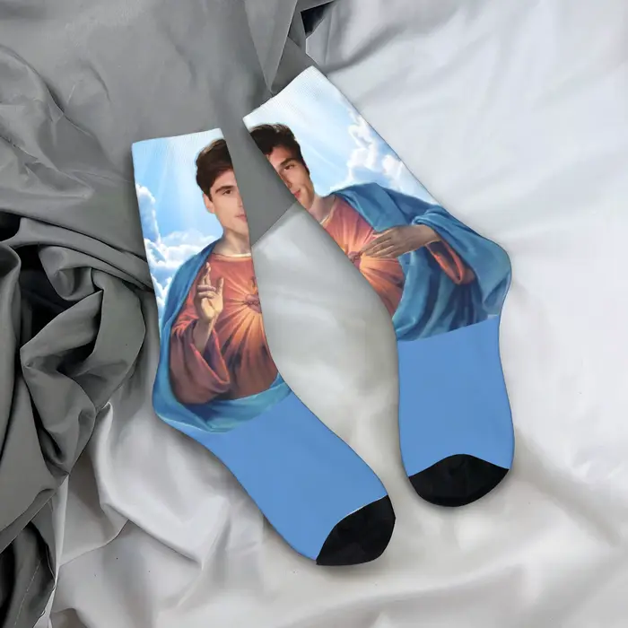 Jacob Elordi Jesus Socks - Chaussettes antidérapantes pour femmes et hommes, chaussettes d'extérieur