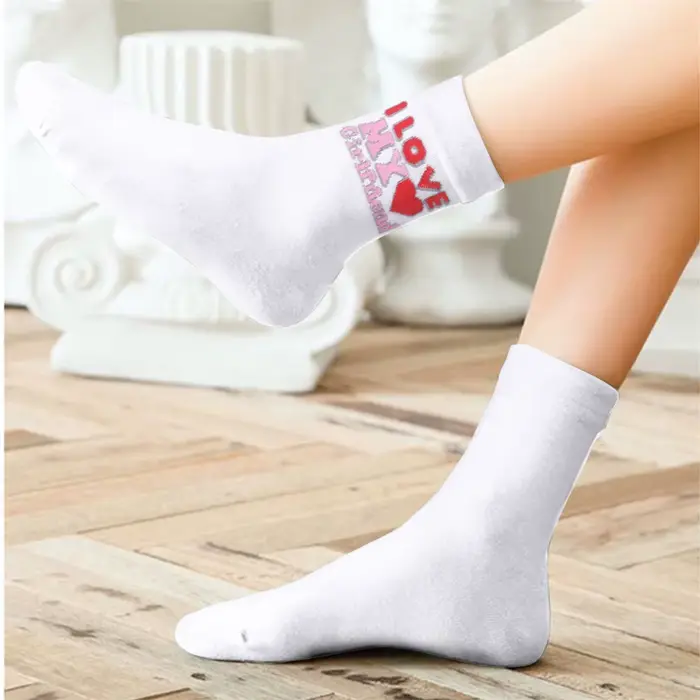 J'aime ma petite amie petit ami hommes femmes chaussettes de mode bas drôles saint valentin