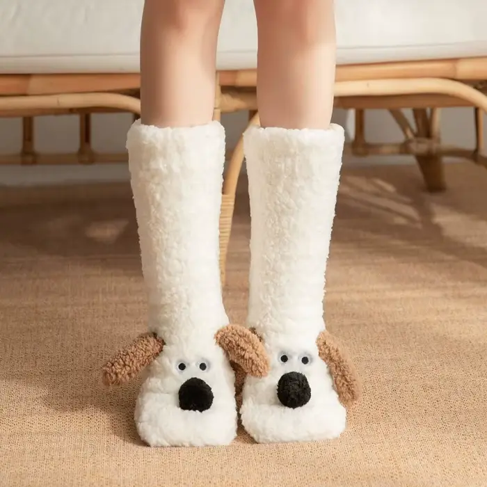 Chaussettes mignonnes pour adultes, chaussettes de couchage d'hiver, neige, maison, maternité, chauf