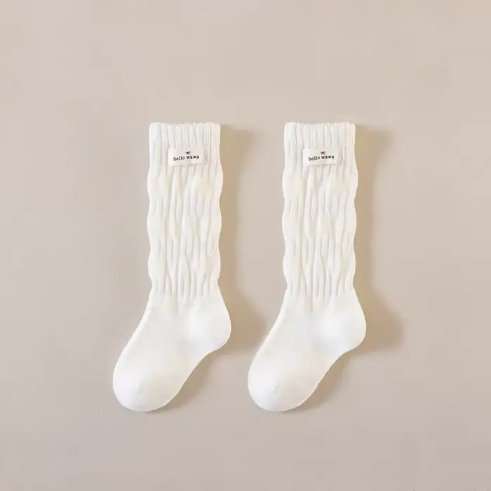 Chaussettes longues pour filles, printemps automne, nouvelles chaussettes en coton pour enfants, cha