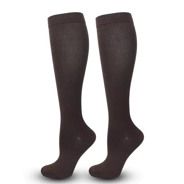 1 paire de chaussettes de Compression pour femmes et hommes, bas hauts de genou 15-20 mmHg pour cycl