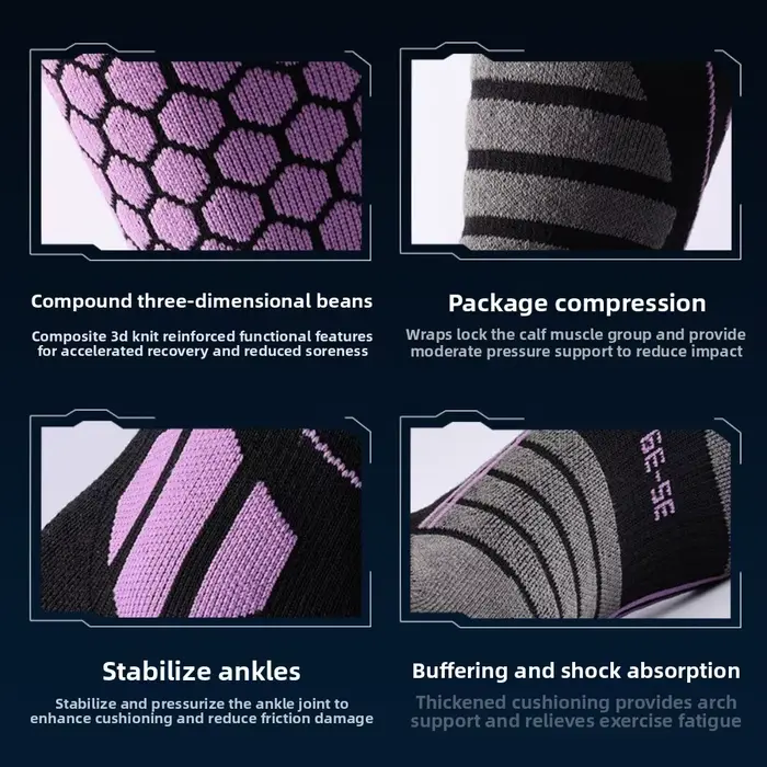 Nouvelles chaussettes de ski épaisses antidérapantes respirantes