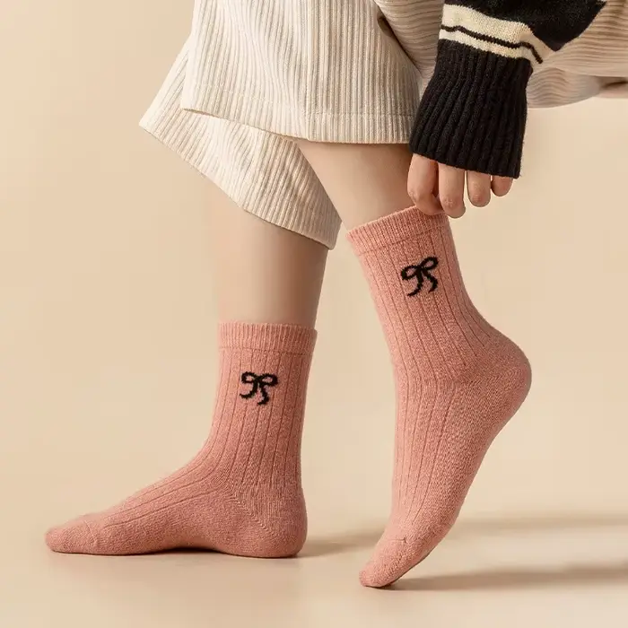 Chaussettes en laine à nœud Hick pour femmes