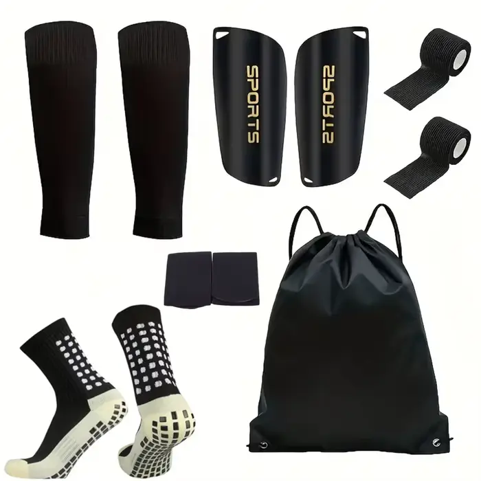 Ensemble de 6 pièces de chaussettes de Football pour Sports de plein air + protège-tibia + protège-t