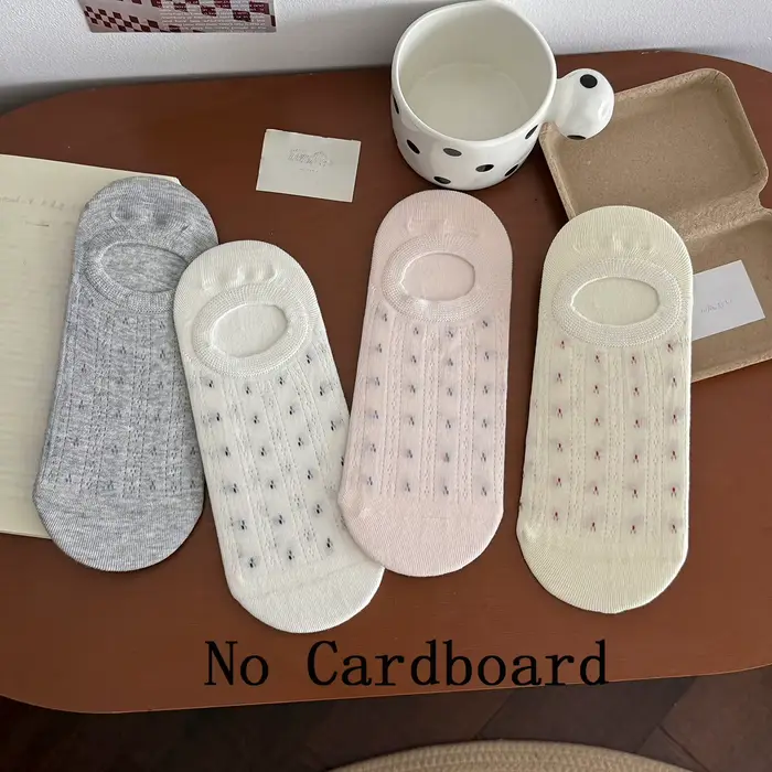 4 paires de chaussettes basses pour femmes, nouvelle mode, jolies fleurs, maille fine, chaussettes i