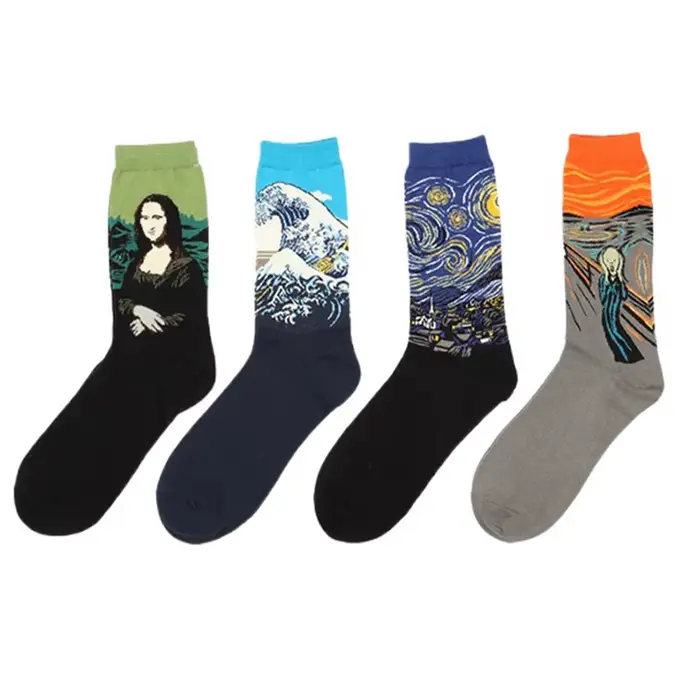1 paire automne hiver rétro hommes chaussettes Couple