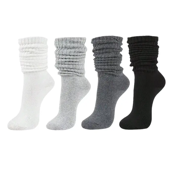 Chaussettes en tricot amples pour femmes, chaussettes amples, chaussettes froissées pour femmes, cha