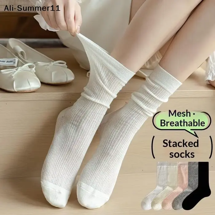 【U11】1 paire de chaussettes longues et fines pour femmes, style JK Lolita, pour filles, style japona