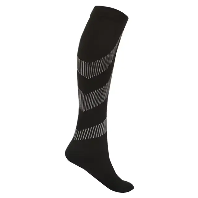 Chaussettes de Compression noires pour hommes et femmes, pour le Football, Anti-Fatigue, soulagement