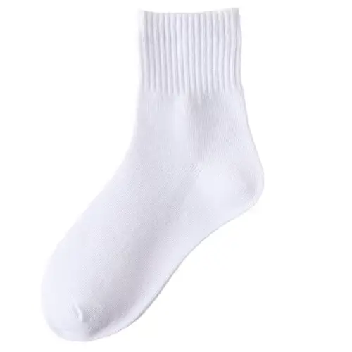 Chaussettes Tube central pour enfants de 3 à 16 ans, chaussettes quatre saisons en coton blanc pour 