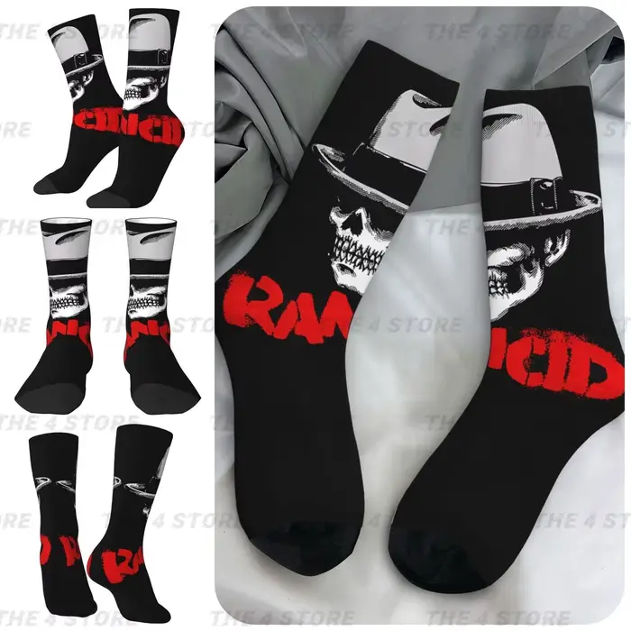 Rock Rancid Punk – chaussettes imprimées en fibre de polyester haute élasticité pour hommes et femme