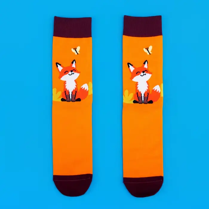 1 paire de chaussettes mignonnes et adorables à motif renard pour hommes et femmes, confortables et 