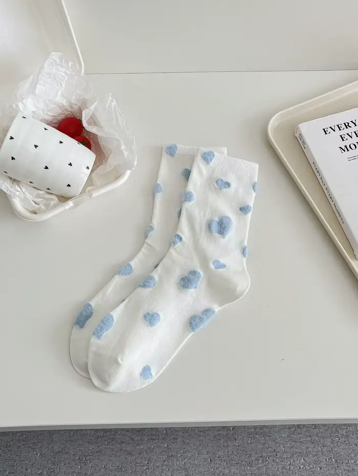 Chaussettes pour femmes pour le printemps et l'automne, confortables et amusantes, mi-tube, avec mot